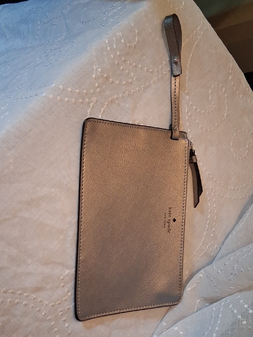 kate spade Metallic Pewter Wristlet Clutch